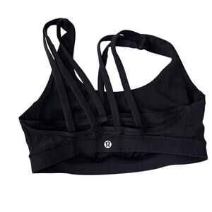 Lululemon Black Sports Bra Strappy Back Size 8 Gym Yoga Running Athletic